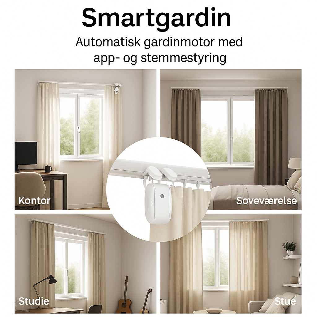 SmartGardin | Automatisk gardinmotor med app- og stemmestyring