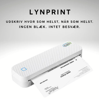 LynPrint | Bærbar A4 termisk printer uden blæk Bluetooth fotos PDF-dokument