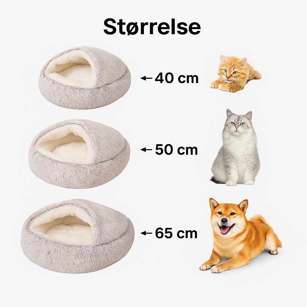 HyggeRede | 2-i-1 Plys Hunde- Eller Katteseng med Skridsikker Bund