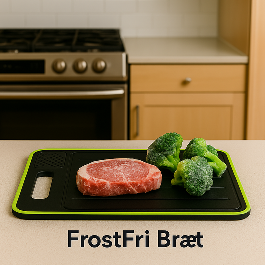 FrostFri Bræt | Multifunktionelt skærebræt med rivejern, skærper, dobbeltsidet, hurtig optøning