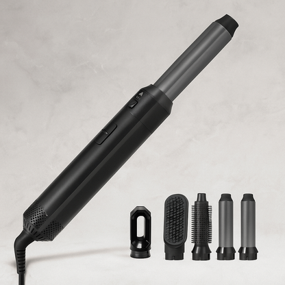 Lufté | 5-i-1 komplet hårstylingsæt med hårtørrersæt, varm kam, krøllejern, glattejern