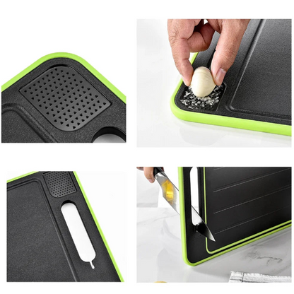 FrostFri Bræt | Multifunktionelt skærebræt med rivejern, skærper, dobbeltsidet, hurtig optøning