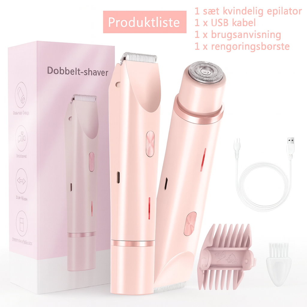 SilkeTrim | 2-i-1 dobbelthoved smertefri våd- og tørbikinitrimmer til kvinder